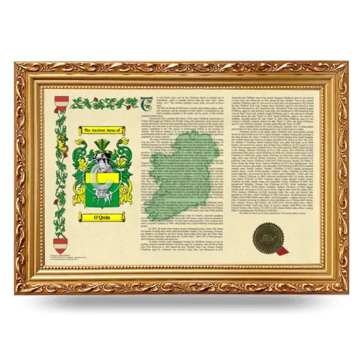 O'Quin Armorial Landscape Framed - Gold