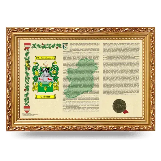 O'Rooney Armorial Landscape Framed - Gold