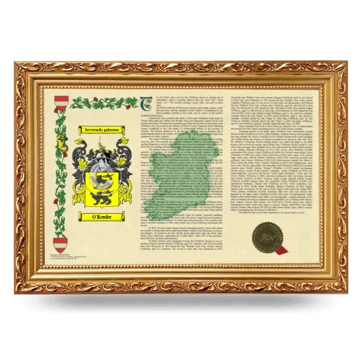 O'Rouke Armorial Landscape Framed - Gold