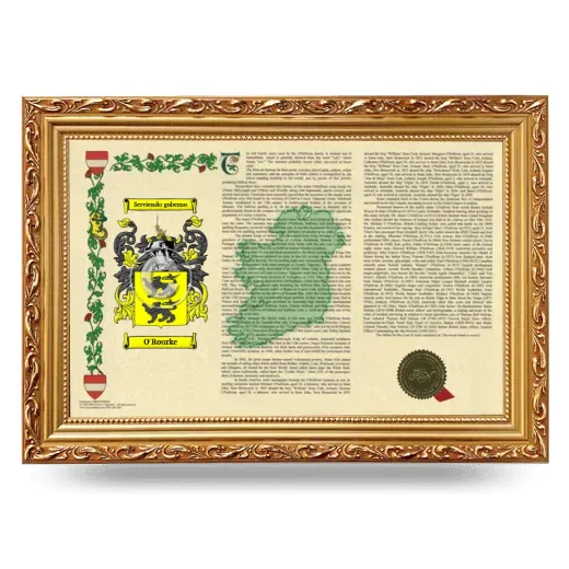 O'Rourke Armorial Landscape Framed - Gold