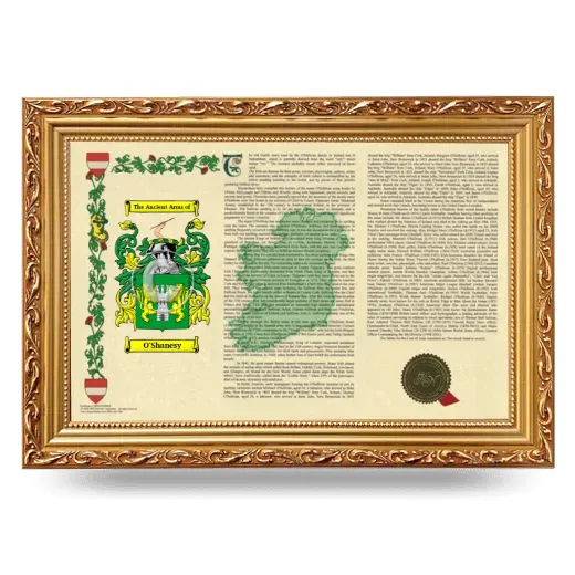 O'Shanesy Armorial Landscape Framed - Gold