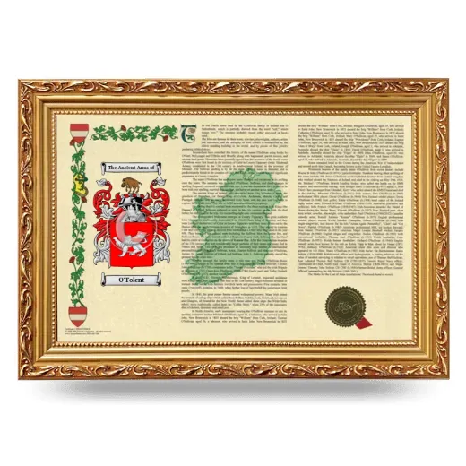 O'Tolent Armorial Landscape Framed - Gold