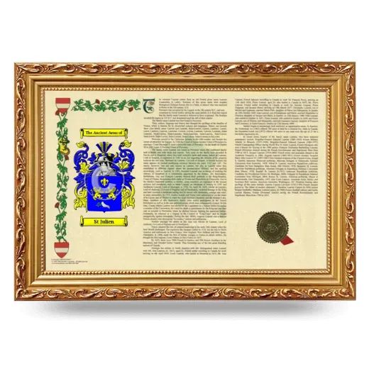 St Julien Armorial Landscape Framed - Gold