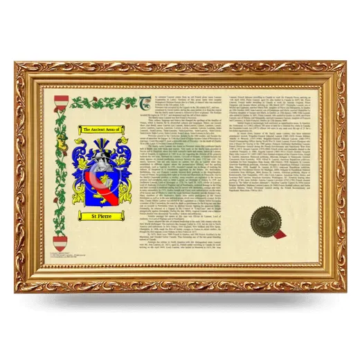 St Pierre Armorial Landscape Framed - Gold