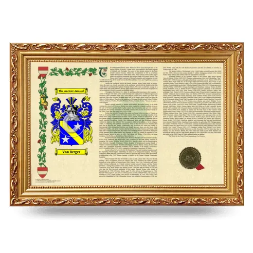 Van Berger Armorial Landscape Framed - Gold