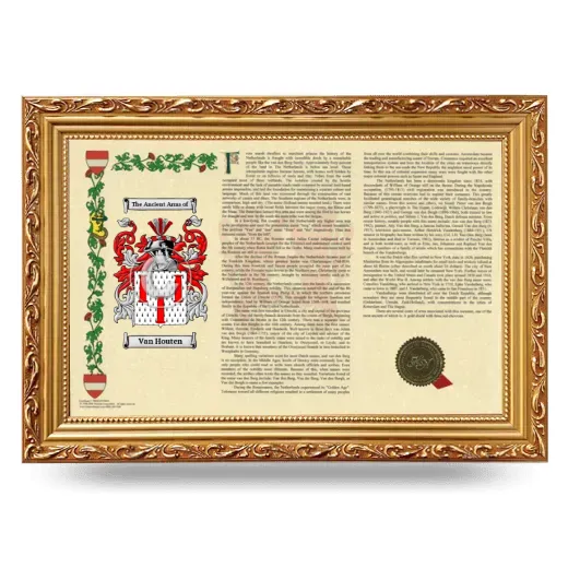 Van Houten Armorial Landscape Framed - Gold