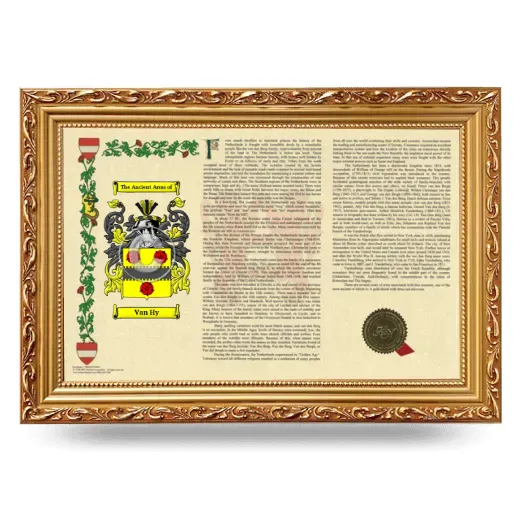 Van Hy Armorial Landscape Framed - Gold