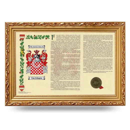 Van Schagen Armorial Landscape Framed - Gold