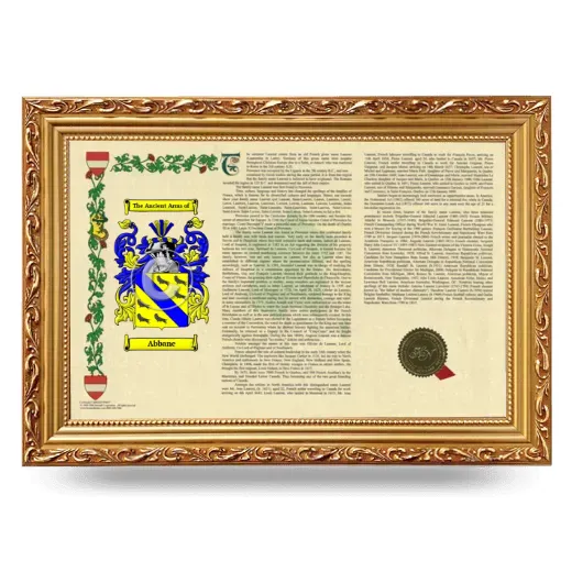 Abbane Armorial Landscape Framed - Gold