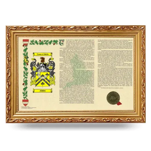 Abdey Armorial Landscape Framed - Gold