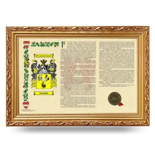 Acremen Armorial Landscape Framed - Gold