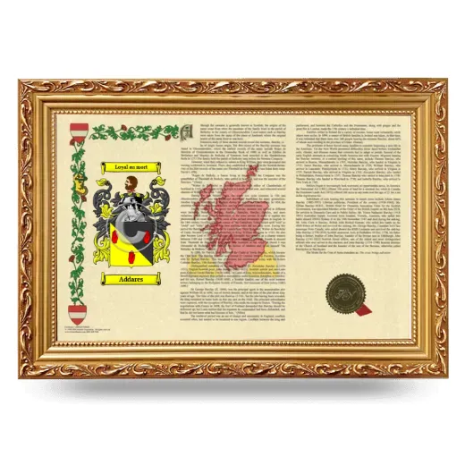 Addares Armorial Landscape Framed - Gold