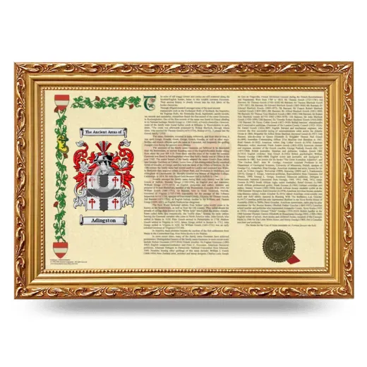 Adingston Armorial Landscape Framed - Gold