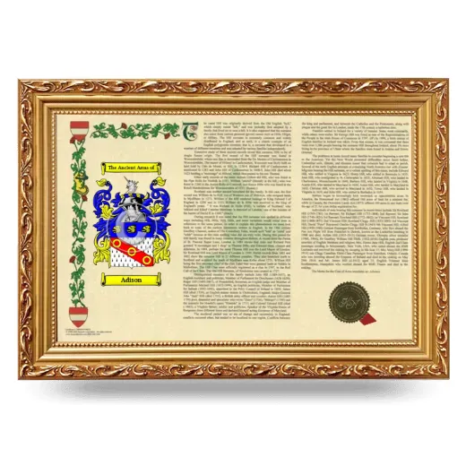 Adison Armorial Landscape Framed - Gold