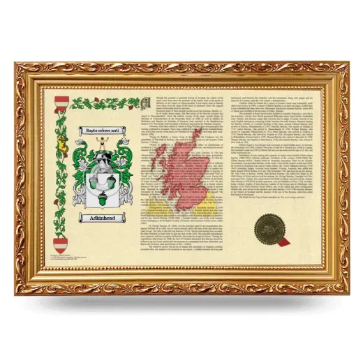 Adkinhead Armorial Landscape Framed - Gold