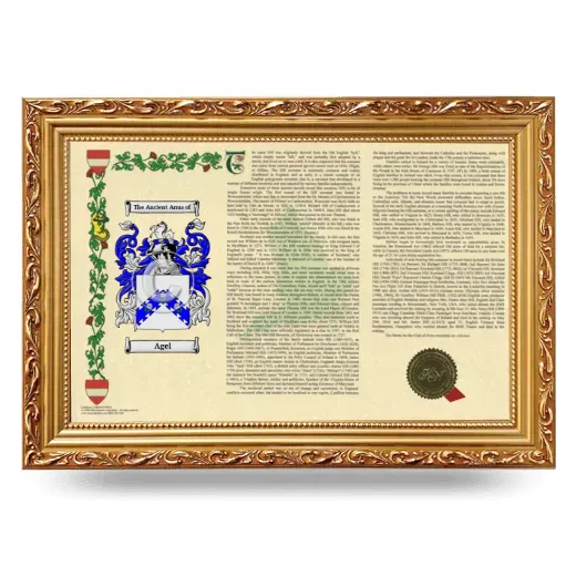 Agel Armorial Landscape Framed - Gold