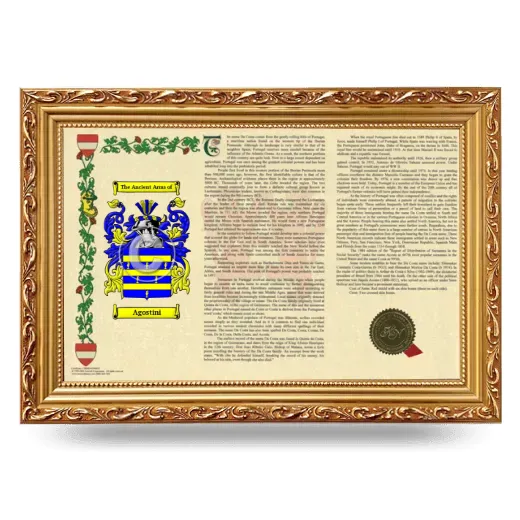 Agostini Armorial Landscape Framed - Gold
