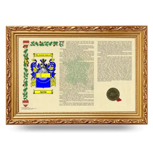 Agrain Armorial Landscape Framed - Gold