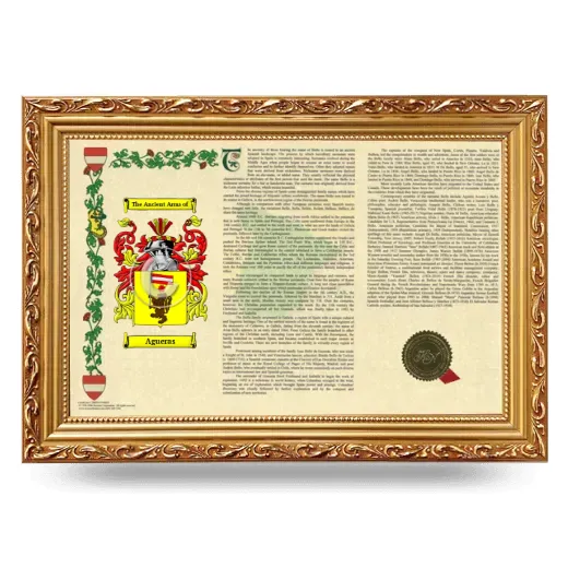 Agueras Armorial Landscape Framed - Gold