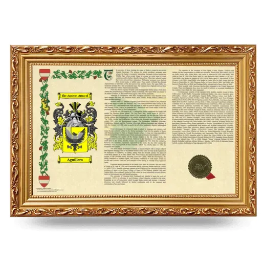Aguillera Armorial Landscape Framed - Gold