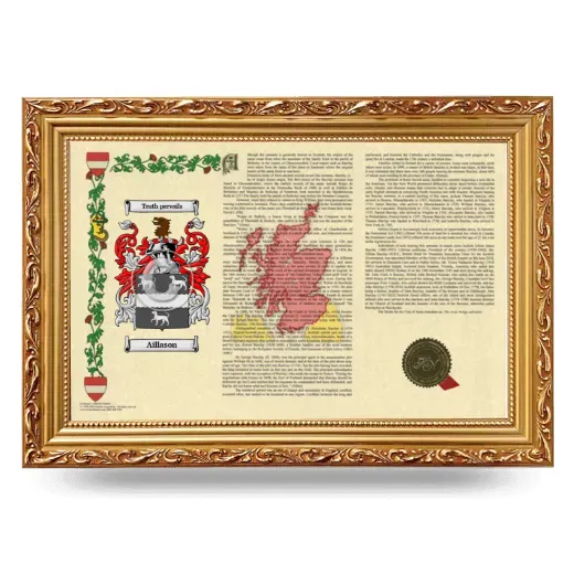 Aillason Armorial Landscape Framed - Gold