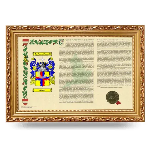 Airem Armorial Landscape Framed - Gold