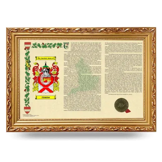 Airmine Armorial Landscape Framed - Gold
