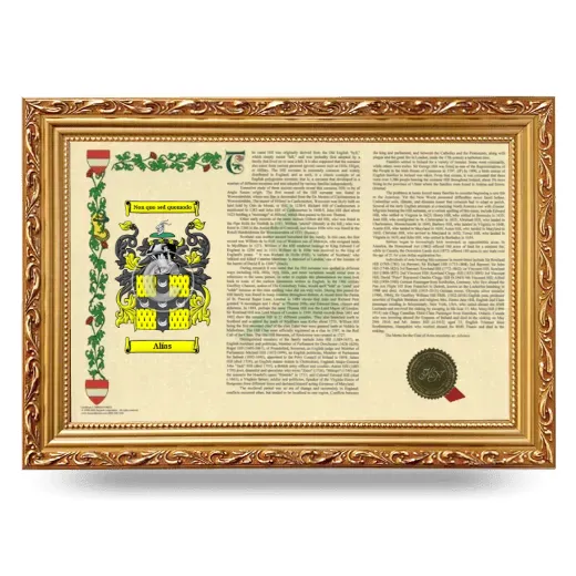 Alías Armorial Landscape Framed - Gold
