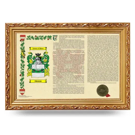Alanson Armorial Landscape Framed - Gold
