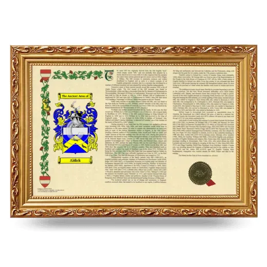 Aldick Armorial Landscape Framed - Gold