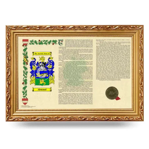 Alemand Armorial Landscape Framed - Gold