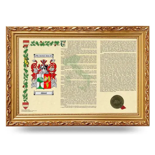 Alesci Armorial Landscape Framed - Gold