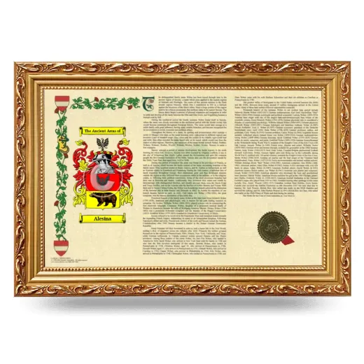 Alesina Armorial Landscape Framed - Gold