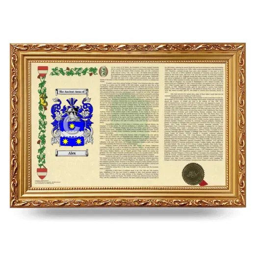 Alex Armorial Landscape Framed - Gold