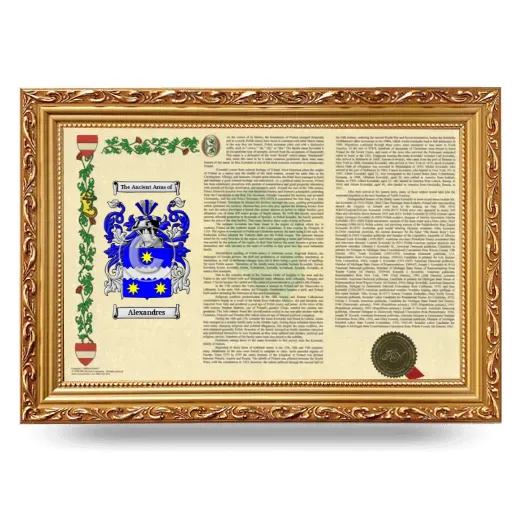 Alexandres Armorial Landscape Framed - Gold
