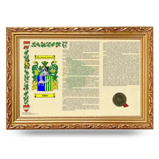 Alfara Armorial Landscape Framed - Gold