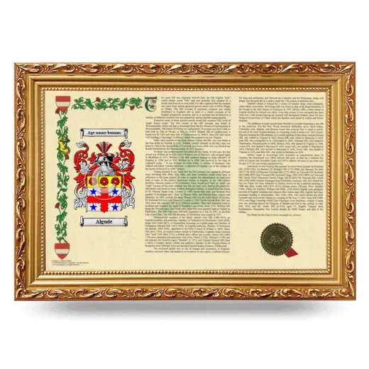 Algude Armorial Landscape Framed - Gold