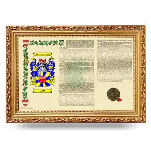 Alier Armorial Landscape Framed - Gold