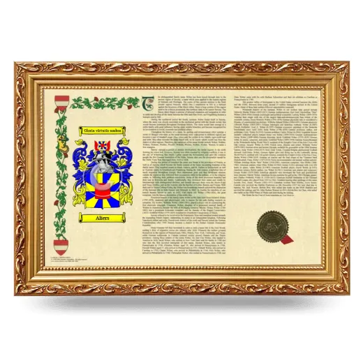Aliers Armorial Landscape Framed - Gold