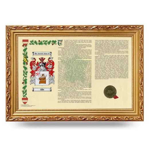 Alix Armorial Landscape Framed - Gold