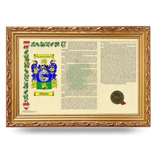 Allemann Armorial Landscape Framed - Gold
