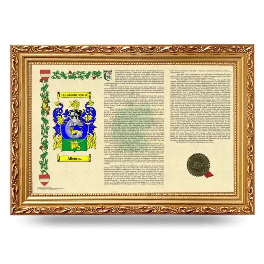 Allemon Armorial Landscape Framed - Gold