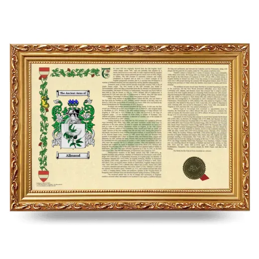 Allmand Armorial Landscape Framed - Gold