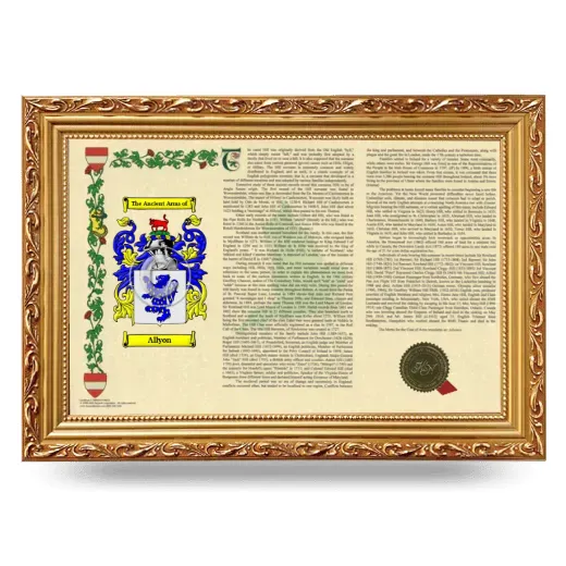 Allyon Armorial Landscape Framed - Gold