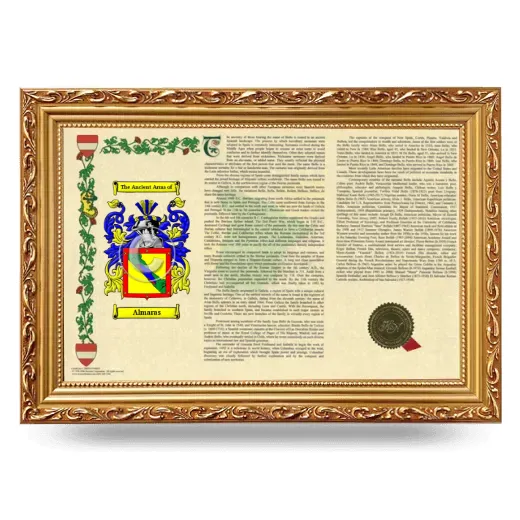 Almaras Armorial Landscape Framed - Gold