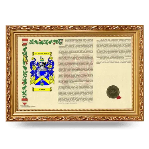 Almas Armorial Landscape Framed - Gold