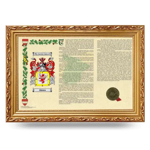 Alonso Armorial Landscape Framed - Gold