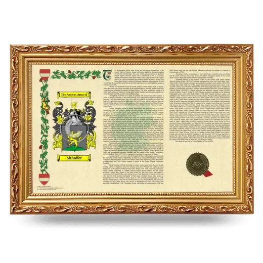 Althoffer Armorial Landscape Framed - Gold