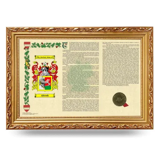 Altrock Armorial Landscape Framed - Gold
