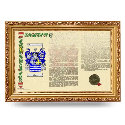 Alves Armorial Landscape Framed - Gold